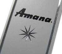 Amana diamond cut nameplate