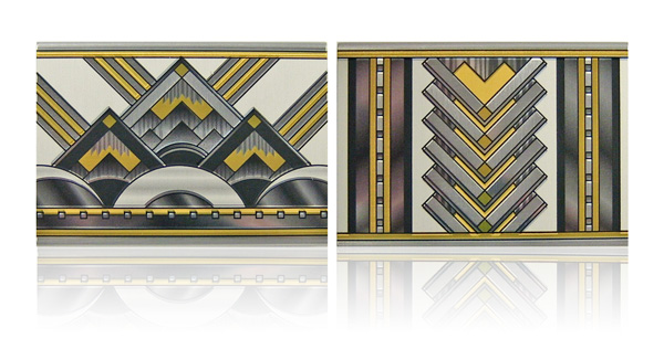 The symmetry and repetition in the lavish and opulent art deco style are 
