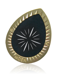 gold Moen diamond cut nameplate
