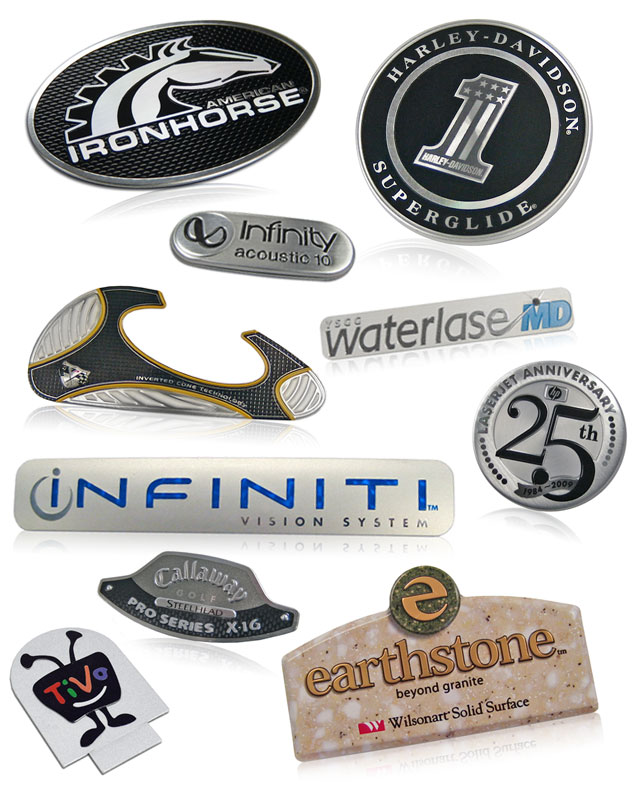 10 multi level embossed nameplates