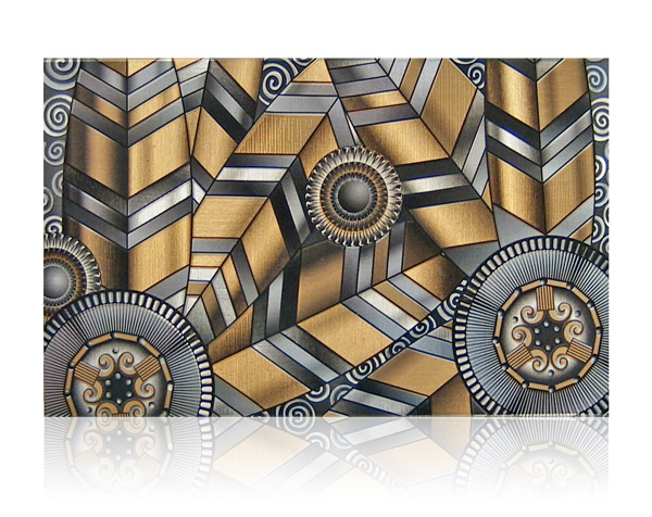 art deco patterns. art deco aluminum matchbox