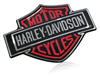black and orange harley davidson badge thumb