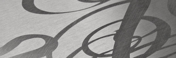 large scale graphic brushed aluminum