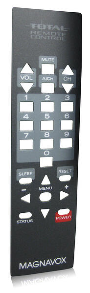 Magnavox remote control overlay, decorated lexan, polycarbonate overlay