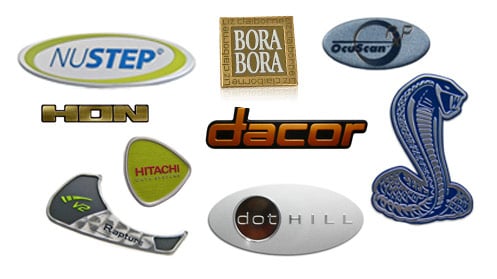 colorful aluminum nameplates and plastic labels