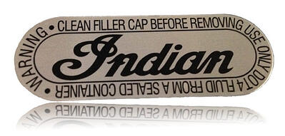 Aluminum warning label with custom brand identification