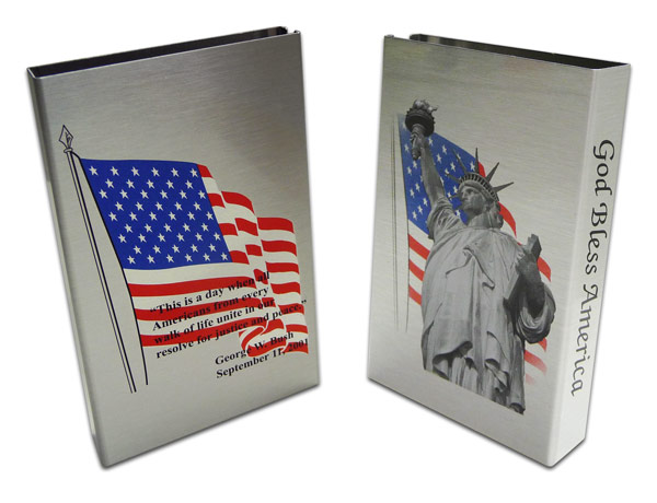 aluminum matchbox cover, God Bless America