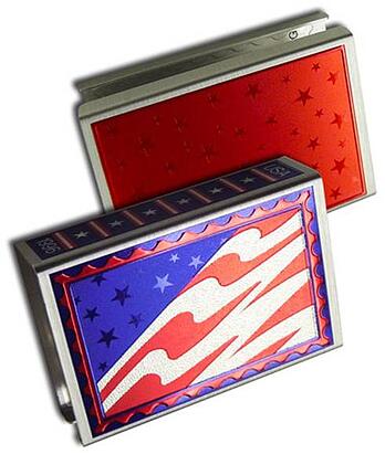 USA flag matchbox cover, decorated aluminum