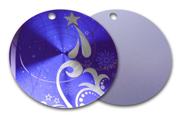 2014 Holiday Ornament features spun aluminum and transparent purple tint