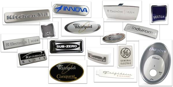 appliance nameplates and badges