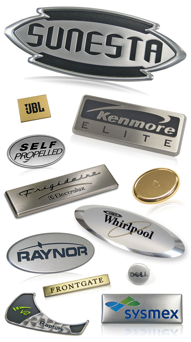 debossed graphics on nameplates