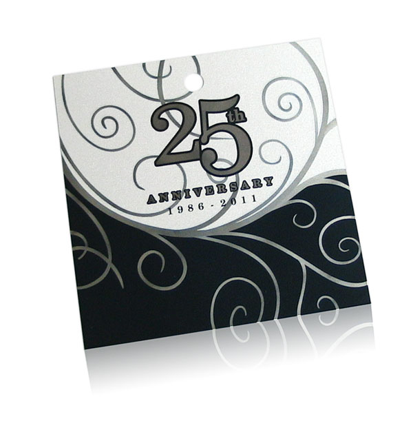 25th anniversary metal ornament