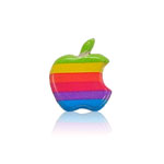 apple computer rainbow logo nameplate