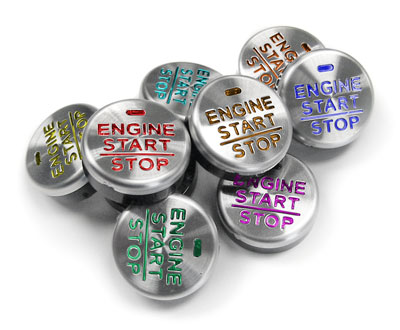 aluminum buttons with multi color molded plastic