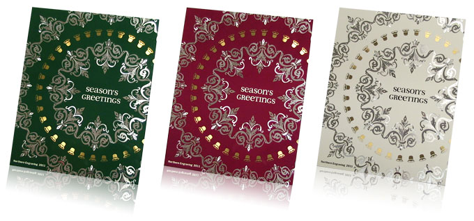 aluminum holiday card color variations