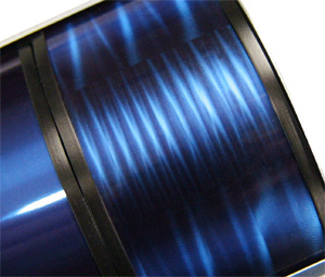 blue to black gradient over striped aluminum | DES-1205-AAAK