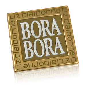 gold and white Bora Bora nameplate
