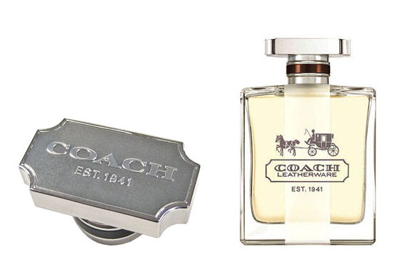 Coach perfume applique, embossed aluminum