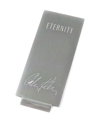 Calvin Klein Eternity aluminum nameplate