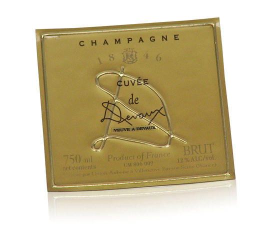 polycarbonate champagne label