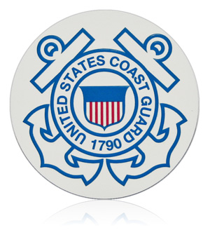 coast guard aluminum military emblem