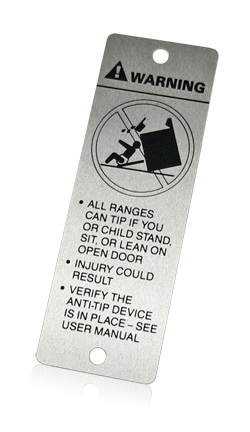aluminum warning tag
