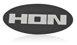 HON black and silver nameplate
