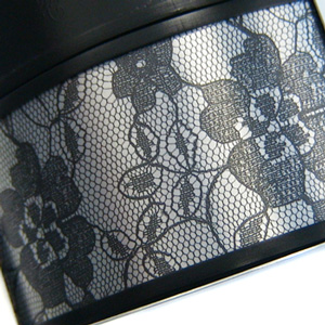 black lace on silver aluminum | PAT-3079-F