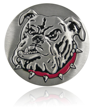 Mack trucks embossed Bulldog nameplate