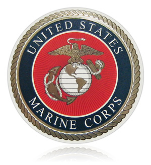 marines aluminum military emblem