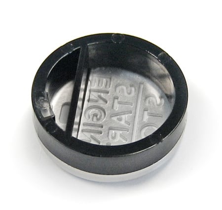 aluminum and plastic inmolded button