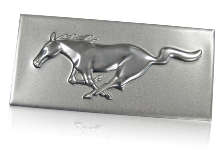 3D embossed Mustang engine nameplate