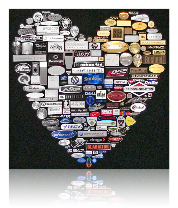 nameplate display board heart