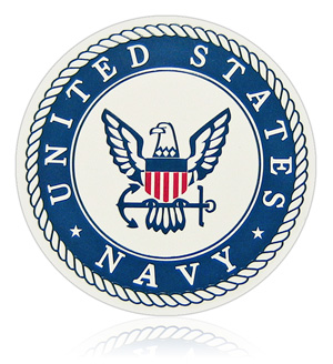 navy aluminum military emblem