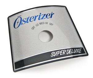 Osterizer Super Deluxe metal nameplate