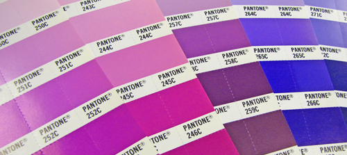 PMS color chips used for color matching