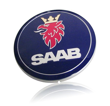 Saab aluminum enigne cover nameplate