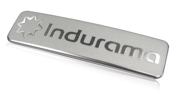 low gloss metallic nameplate