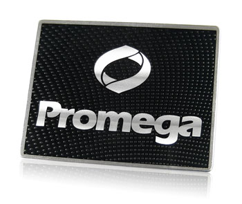 Promega aluminum nameplate