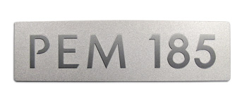 TESLA MOTORS | PEM 185 metal nameplate