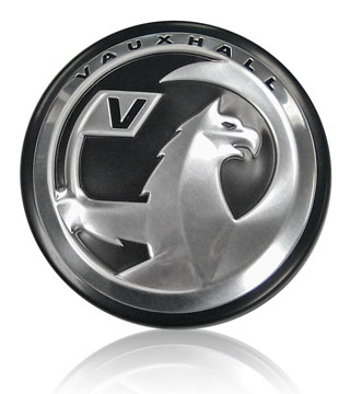 Vauxhall underhood aluminum badge