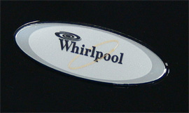 Whirlpool logo on trash compactor overlay