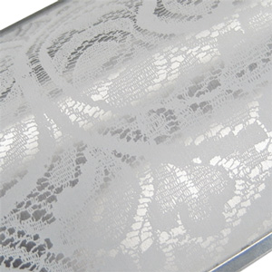 printed white lace on aluminum