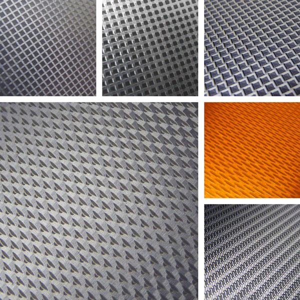 Explore Surface Collection | geometric grids and woven structures on metal