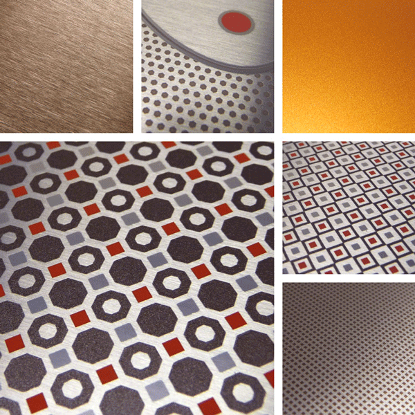 Unexpected Surface Collection | Technical patterns combined with brushed metal.