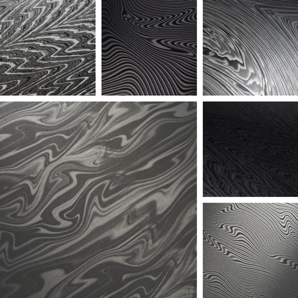 Ascent Surface Collection | Damascus steel interpreted on aluminum