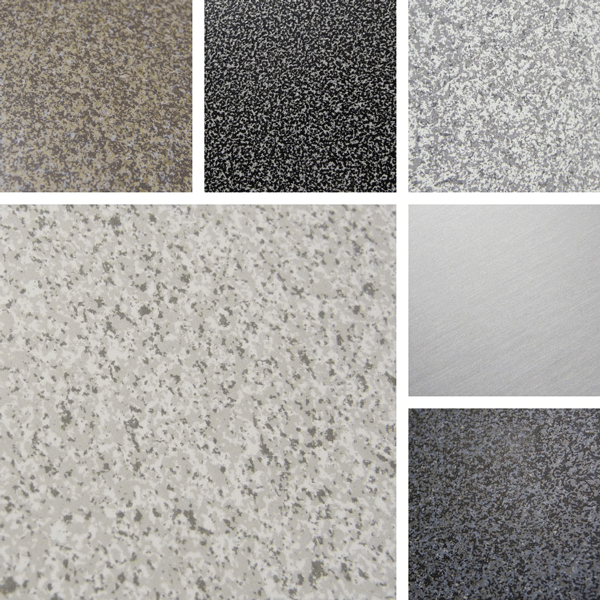 Assorted Surface Collection | Faux stone and granite finishes on aluminum