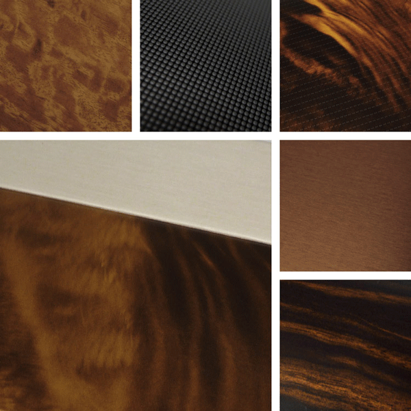 Style Surface Collection | brushed aluminum combines with texture and woodgrain looks