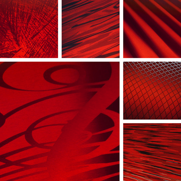 inspiRed Surface Collection | transparent red tones on aluminum