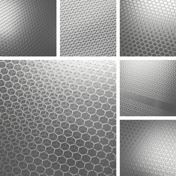 Sharp Surface Collection | hexagonal shapes and patterns on aluminum